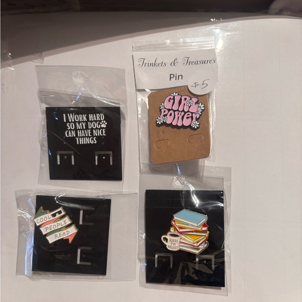 Assorted Enamel Pins - 4 Pack